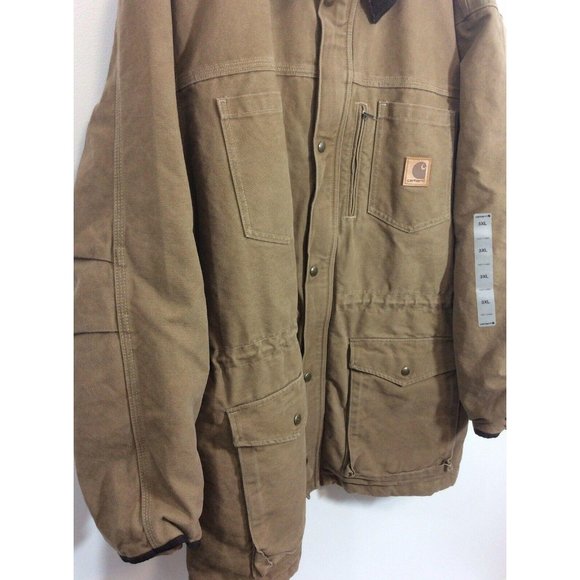 NEW CARHARTT Mens 3XL Brown Fleece Quilt Lined - Picture 3 of 11